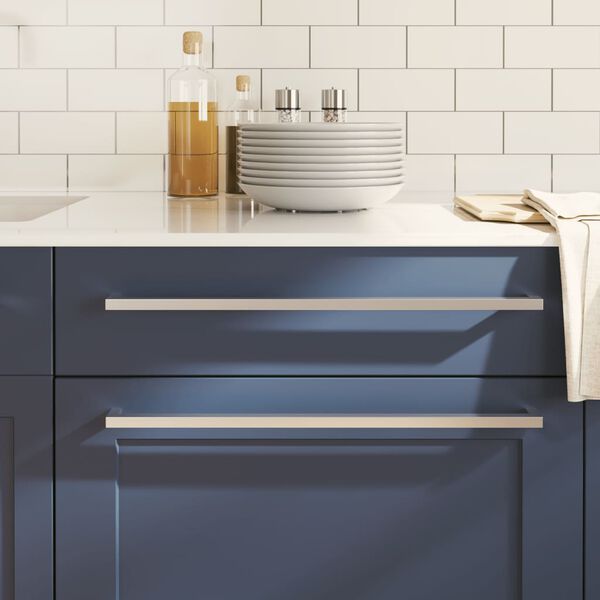 vidaXL Cabinet Handle Set of 10 Silver Stainless Steel Cabinet Handle