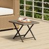vidaXL Folding Table Grey PE rattan, powder-coated steel Compact