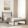 vidaXL Bed Frame Black, Sonoma Oak Iron, Engineered Wood Small Single