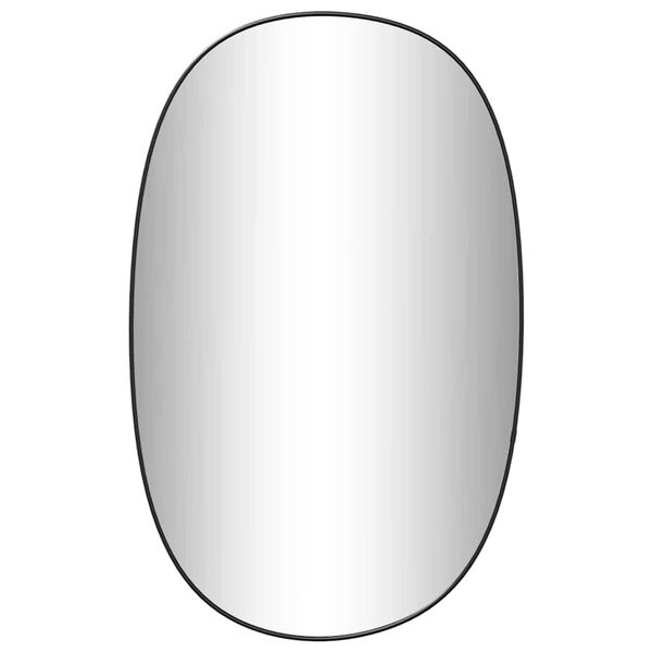 vidaXL Wall Mirror Black Glass Medium Minimalistic Wall Mirror