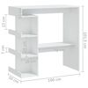 vidaXL Bar Table White Engineered Wood 39.4in x 19.7in x 40.0in Footrest