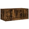 vidaXL Coffee Table Smoked Oak Engineered Wood, Glass