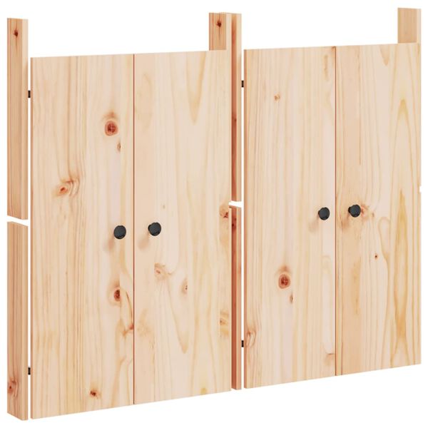 vidaXL Outdoor Kitchen Door Set of 2 Natural Pine Solid Pine Wood