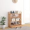 vidaXL Shoe Rack with Drawer 27.6x10.6x31.9" Solid Wood Walnut