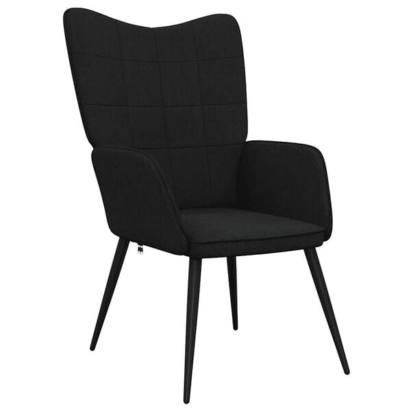 vidaXL Chill Chair Black Fabric (100% polyester), steel Standard Modern