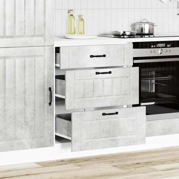 vidaXL Kitchen Base Cabinet Concrete Grey Engineered Wood Standard