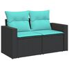 vidaXL Patio Sofa Set Black, Blue