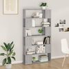 vidaXL Book Cabinet Grey Sonoma Engineered Wood 39.4x9.4x74.0 in