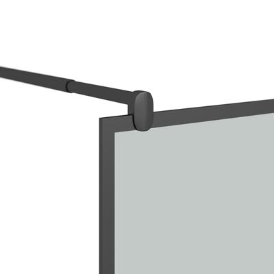 vidaXL Walk-in Shower Wall 31.5"x76.8" Dark ESG Glass Black