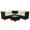 vidaXL Patio Furniture Black and Cream