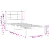 vidaXL Bed Frame White Powder-Coated Steel Twin Bed Frame Rectangular