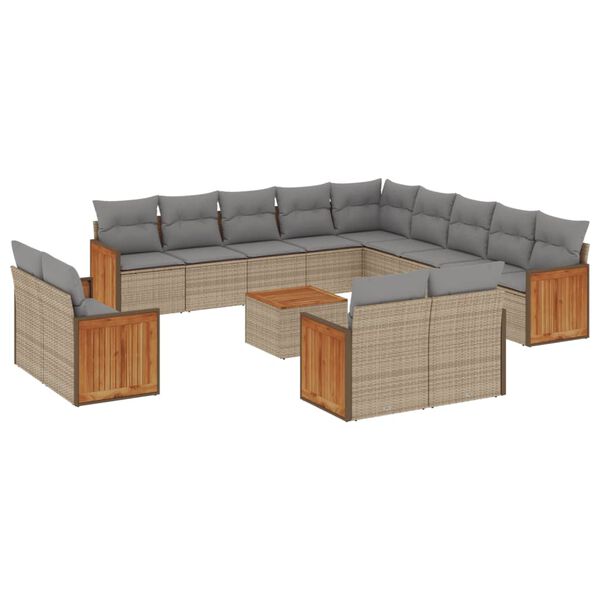 vidaXL Garden Sofa Set Beige, Light Grey