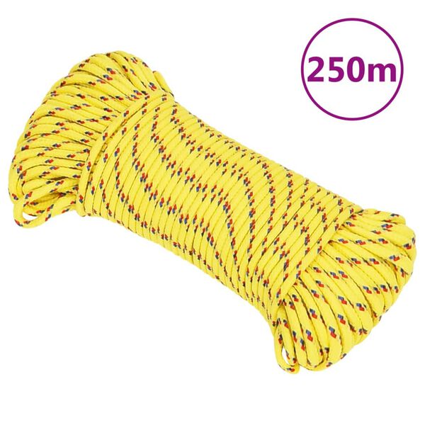 vidaXL Boat Rope Yellow 0.16 " 820.2 ' Polypropylene