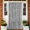 vidaXL Fly Curtain Grey and Black and White 35.4x86.6" Chenille