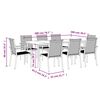 vidaXL 9 Piece Patio Dining Set Black Textilene and Steel