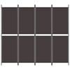 vidaXL 4-Panel Room Divider Brown 78.7"x70.9" Fabric