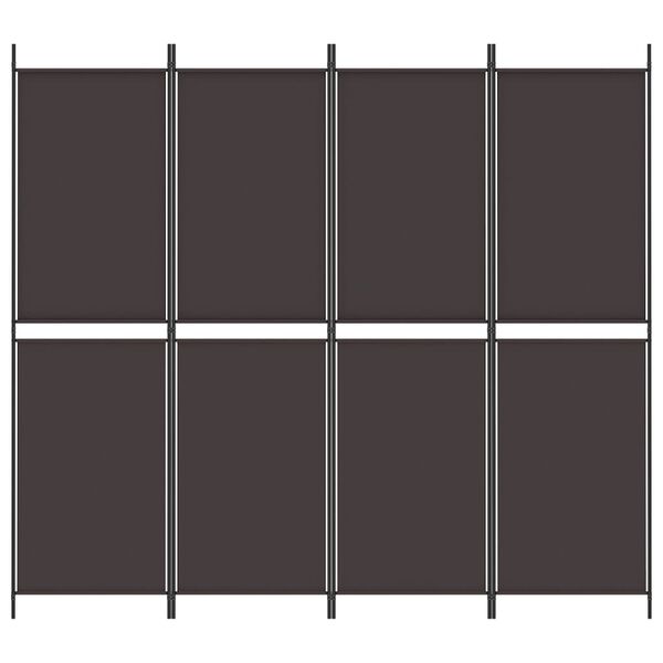 vidaXL 4-Panel Room Divider Brown 78.7"x70.9" Fabric
