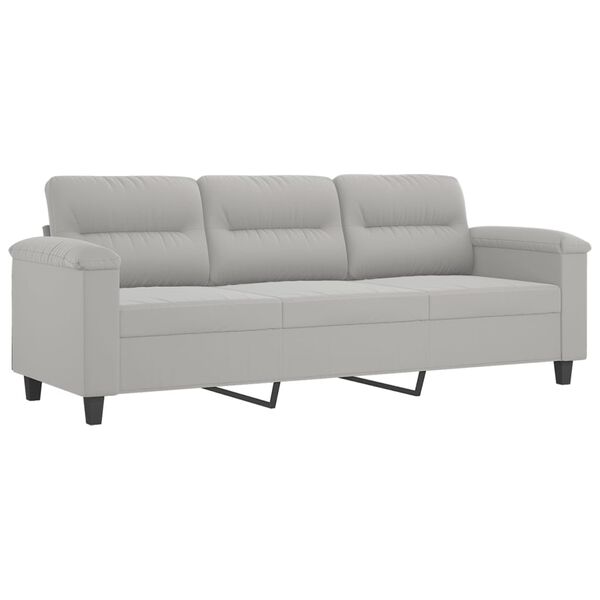 vidaXL 3-seater Sofa Light gray