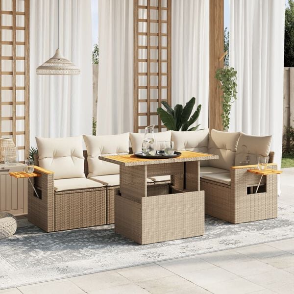 vidaXL Garden Sofa Set Beige
