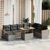 vidaXL Garden Sofa Set Grey PE Rattan Large Adjustable Armrests