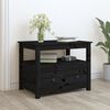 vidaXL Coffee Table Black Solid pine wood Medium Coffee Table