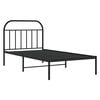 vidaXL Bed Frame Black Powder-Coated Steel Single Bed Frame