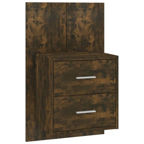 vidaXL Wall-mounted Bedside Cabinet Smoked oak Engineered wood