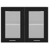 vidaXL Hanging Glass Cabinet Black Engineered Wood, Glass