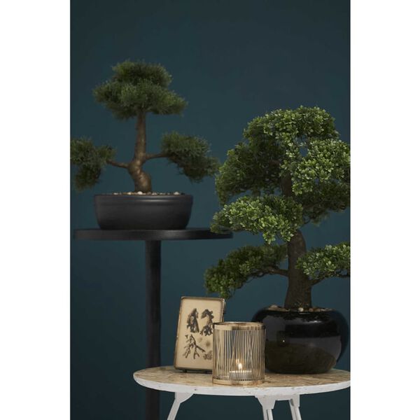 Emerald Artificial Ficus Mini Bonsai Green Polyethylene Small