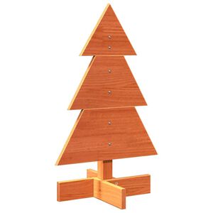 vidaXL Wooden Christmas Tree Wax brown Solid pine wood Medium