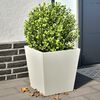 vidaXL Garden Planter Set of 2 White Cold-rolled steel Medium Durable