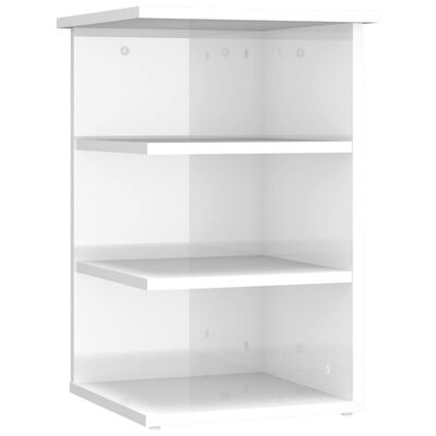 vidaXL Side Cabinet High Gloss White 14"x14"x22" Chipboard