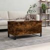 vidaXL Coffee Table Smoked oak Engineered wood Medium Height-Adjustable