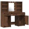 vidaXL 3 Piece Dressing Table Set Brown Oak Engineered Wood