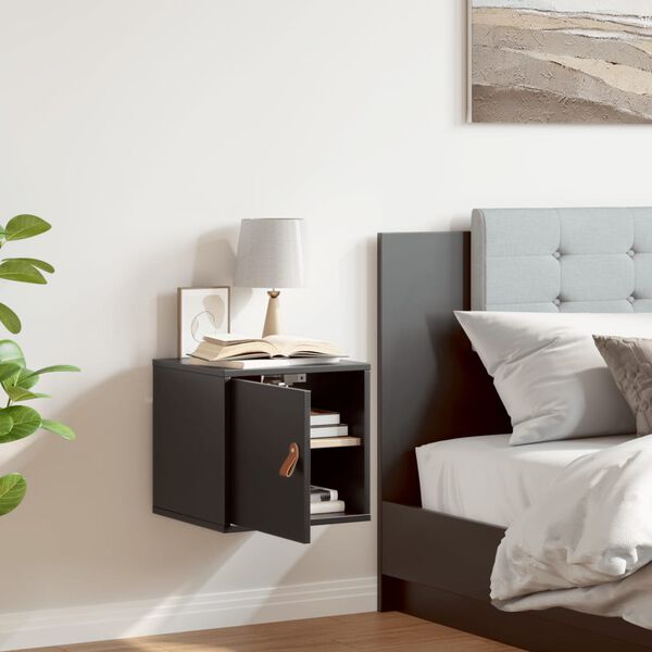 vidaXL Wall Cabinet Black Solid pine wood 12.4x11.8x11.8 in Wall Cabinet