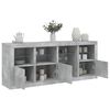 vidaXL Sideboard Concrete Grey Engineered Wood, Glass Large Sideboard