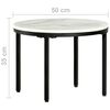 vidaXL Table White and Black Marble, Powder-Coated Steel Medium Durable