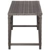 vidaXL Bench Grey PE Rattan, Powder-Coated Steel 47.2 in Tough Bench