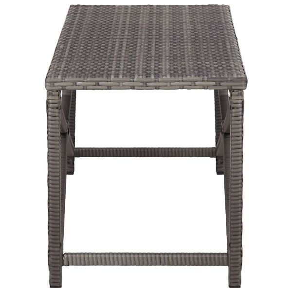 vidaXL Bench Grey PE Rattan, Powder-Coated Steel 47.2 in Tough Bench
