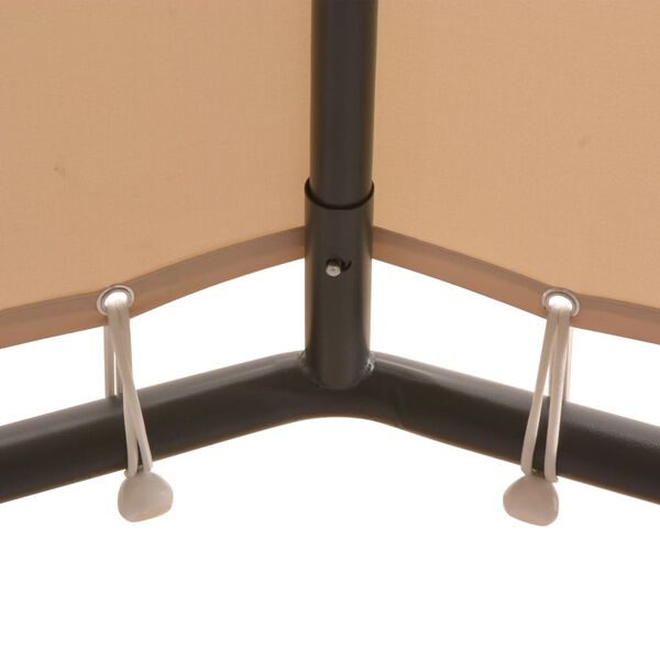 vidaXL Gazebo Beige Steel 9.8 x 9.8 ft Foldable Gazebo Rectangular