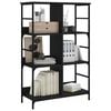 vidaXL Bookshelf Black Engineered wood Medium Bookshelf Rectangular