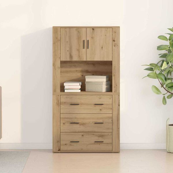 vidaXL Highboard artisan oak 80 x 33 x 150 cm Engineered wood