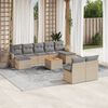 vidaXL Garden Sofa Set Beige PE rattan Compact modular Adjustable Feet