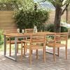 vidaXL Garden Table Brown Solid Acacia wood, Powder-coated metal