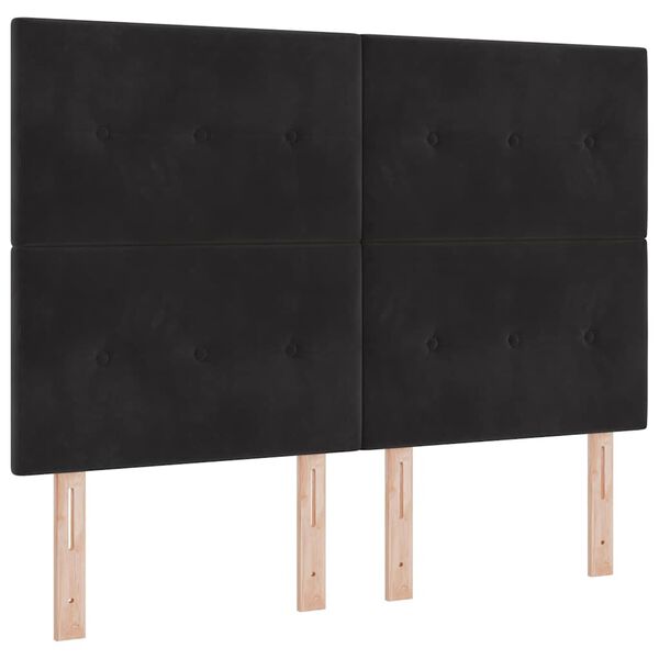 vidaXL Headboard with LED Strip Lights Adjustable Black 28.3" Velvet