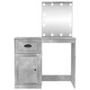 vidaXL Dressing Table Concrete gray Engineered wood, acrylic Medium