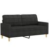 vidaXL Sofa Set Black Polyester 2-seater Sofa Set Rectangular Modern