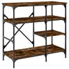 vidaXL Baker's Rack Smoked Oak 35.4"x15.7"x33.1" Engineered Wood and Metal