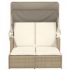 vidaXL Double Sun Lounger Beige, Cream White