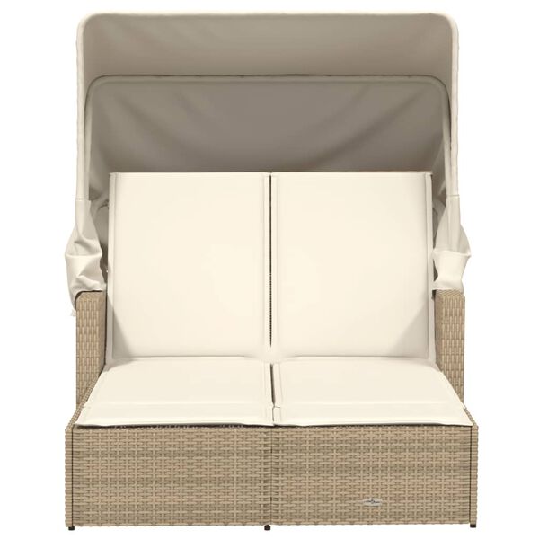vidaXL Double Sun Lounger Beige, Cream White